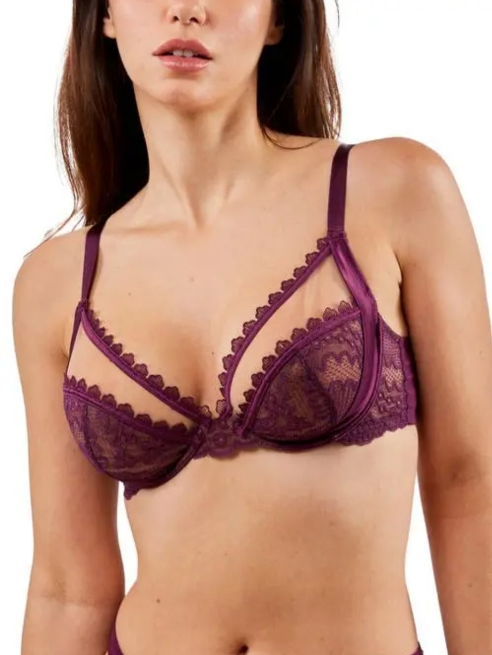 Felicity Hayward X Playful Promises Purple Lace Bra Size 32H